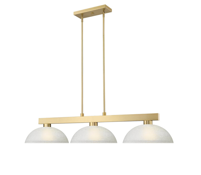 Cobalt 3 Light Billiard, Glass Shades (D14) in Modern Gold