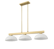 Cobalt 3 Light Billiard, Glass Shades (D14) in Modern Gold