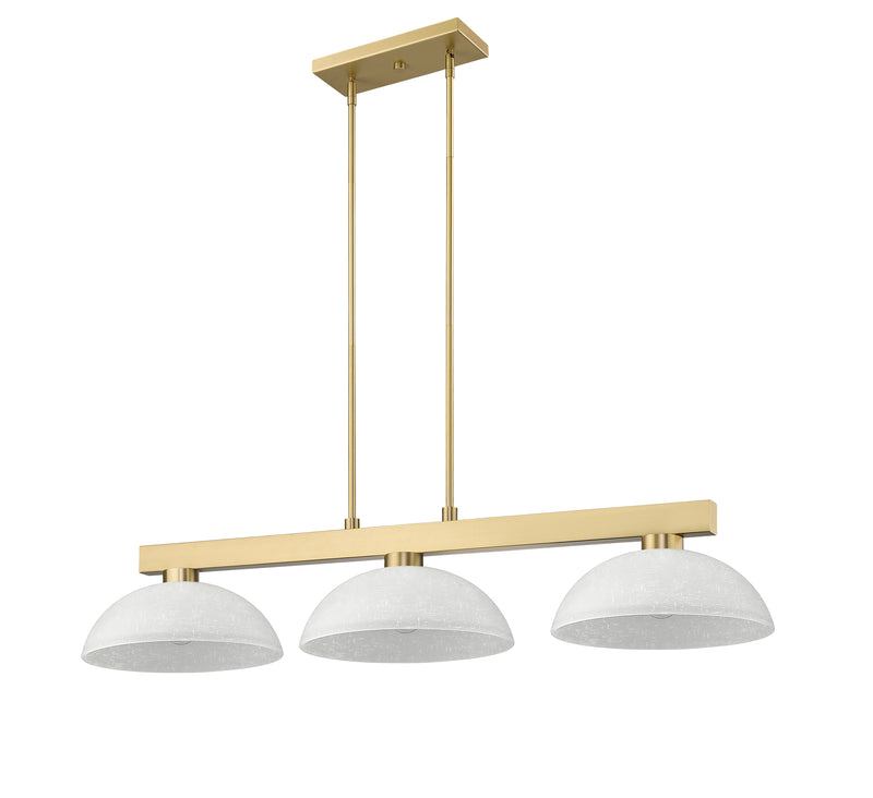 Cobalt 3 Light Billiard, Glass Shades (D14) in Modern Gold