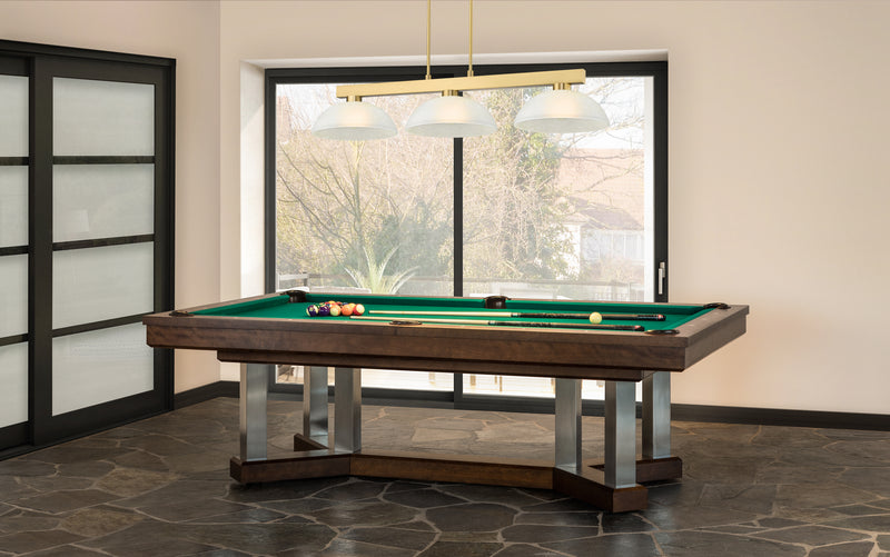 Cobalt 3 Light Billiard, Glass Shades (D14) in Modern Gold in a room setting