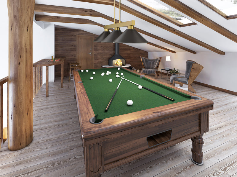 Players Billiard in Modern Gold in a room setting