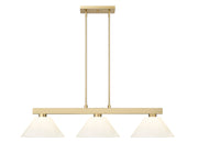 Cobalt 3 Light Billiard, Plastic Shades in Modern Gold