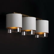 Weller 3-Light Bath Vanity Light in Matte Brass and White