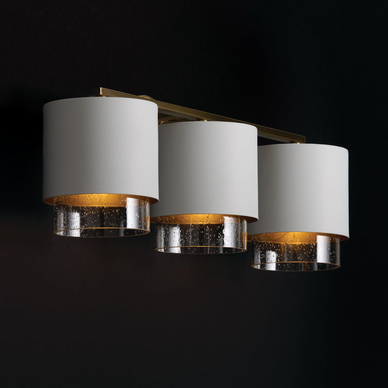 Weller 3-Light Bath Vanity Light in Matte Brass and White
