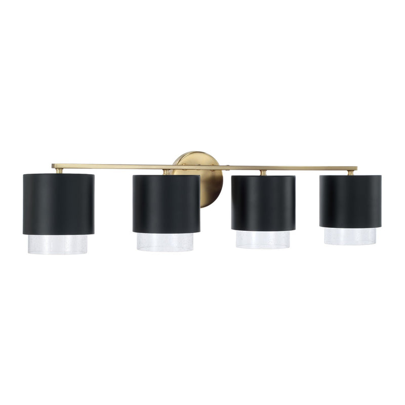 Weller 4-Light Bath Vanity Light in Matte Brass and Black