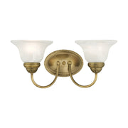 Edgemont 2-Light Bath Vanity Light in Antique Brass