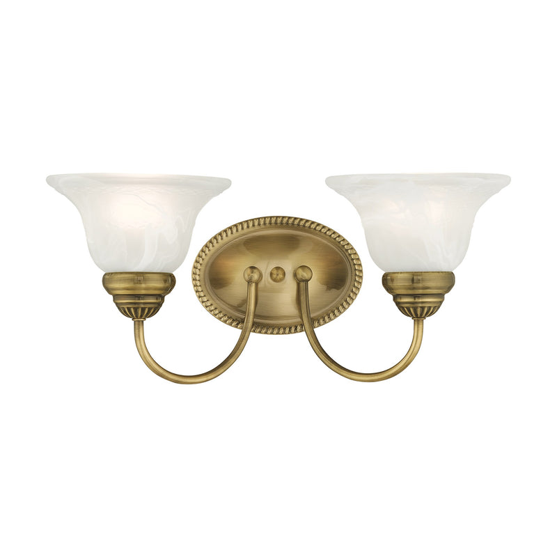 Edgemont 2-Light Bath Vanity Light in Antique Brass