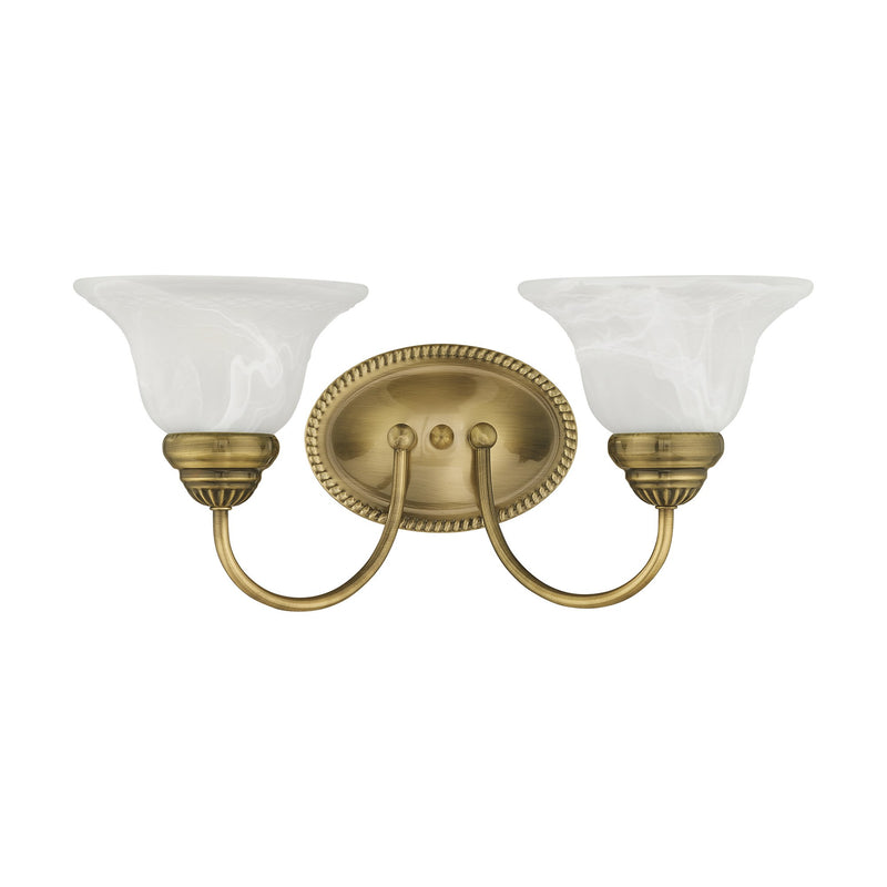 Edgemont 2-Light Bath Vanity Light in Antique Brass