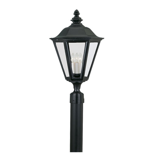 Brentwood Three Light Outdoor Post Lantern in Black