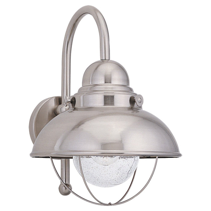 Sebring One Light Outdoor Wall Lantern in Brushed Stainless