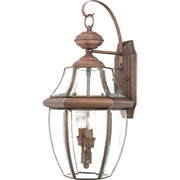 Newbury 2-Light Outdoor Wall Lantern in Aged Copper