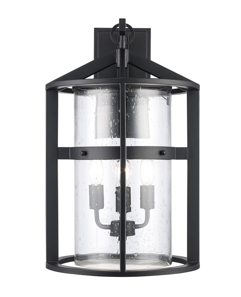 Prado 3-Light 21" Outdoor Wall Lantern in Black