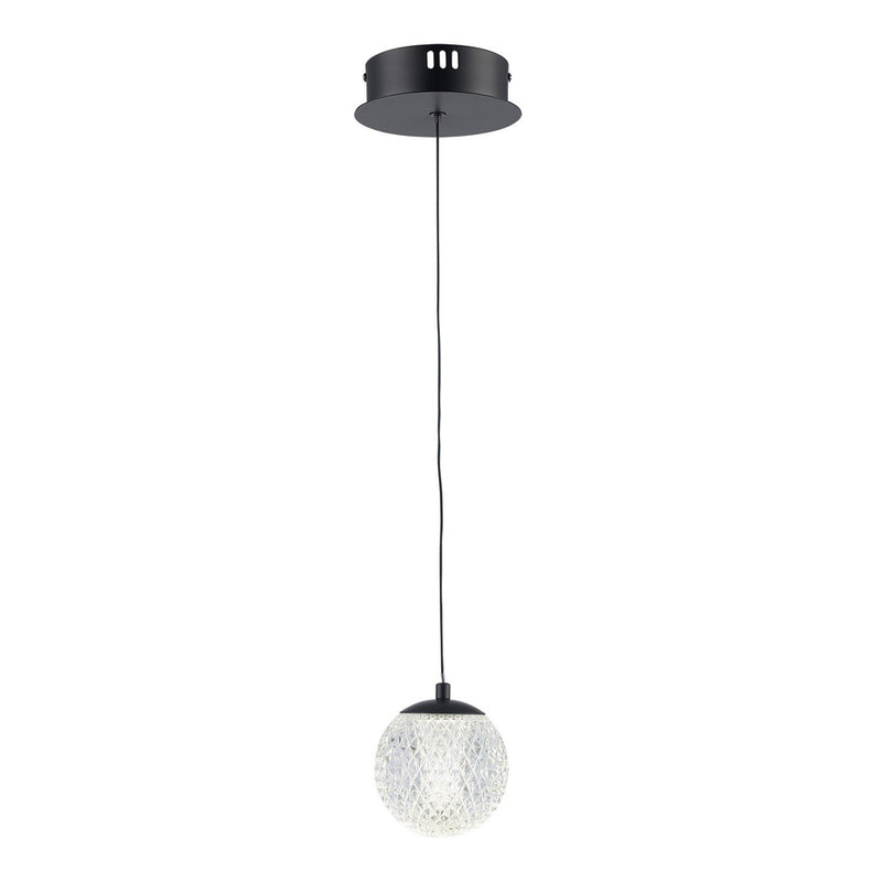 Sunburst 4" LED Mini Pendant in Black