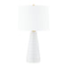 Melinda One Light Table Lamp in Aged Brass/Ceramic Satin White