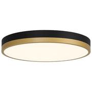 Coco LED Flush Mount in Black W/antique Brushed Brass