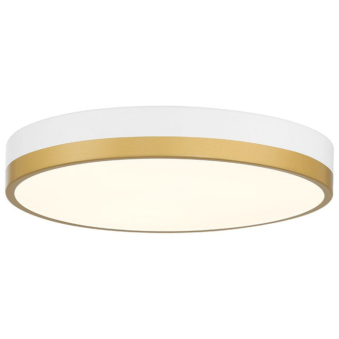 Coco LED Flush Mount in White with Antique Brushed Brass