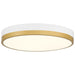 Coco LED Flush Mount in White with Antique Brushed Brass
