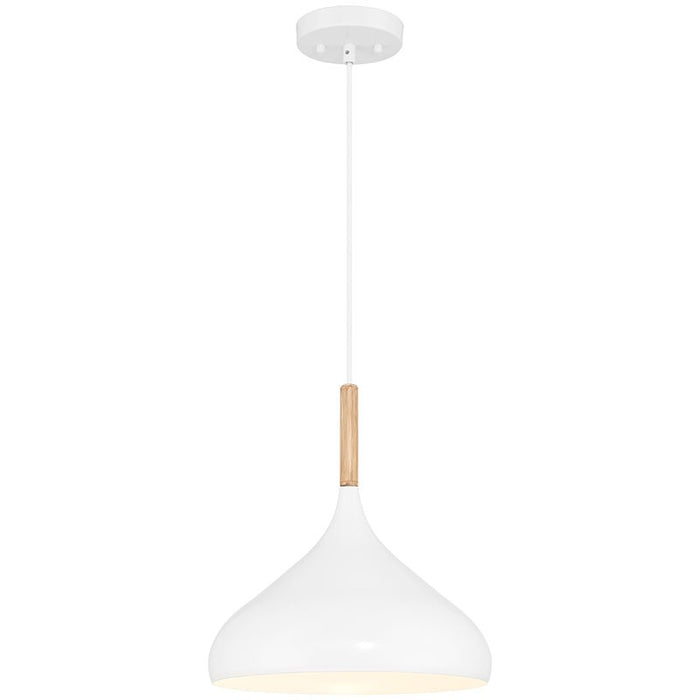 Olivia One Light Pendant in White