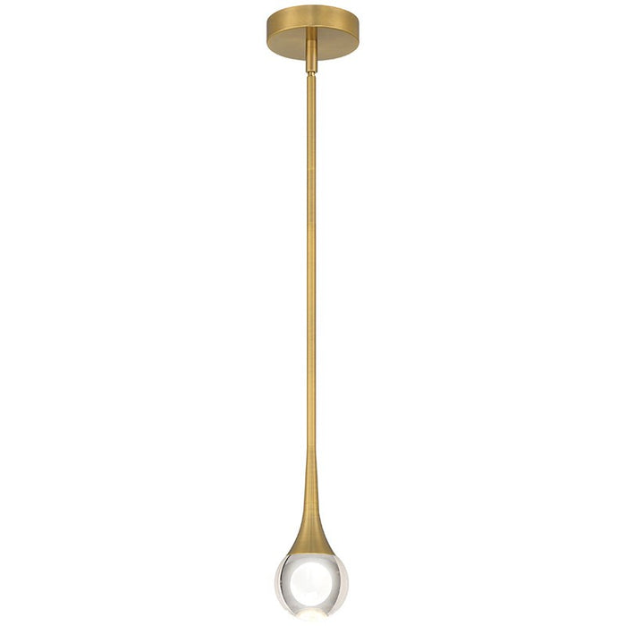 Georgia LED Pendant in Antique Brushed Brass