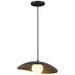 Yates LED Pendant in Black with Antique Brushed Brass