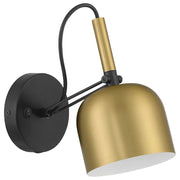 Porto LED Reading Light in Antique Brushed Brass W/black