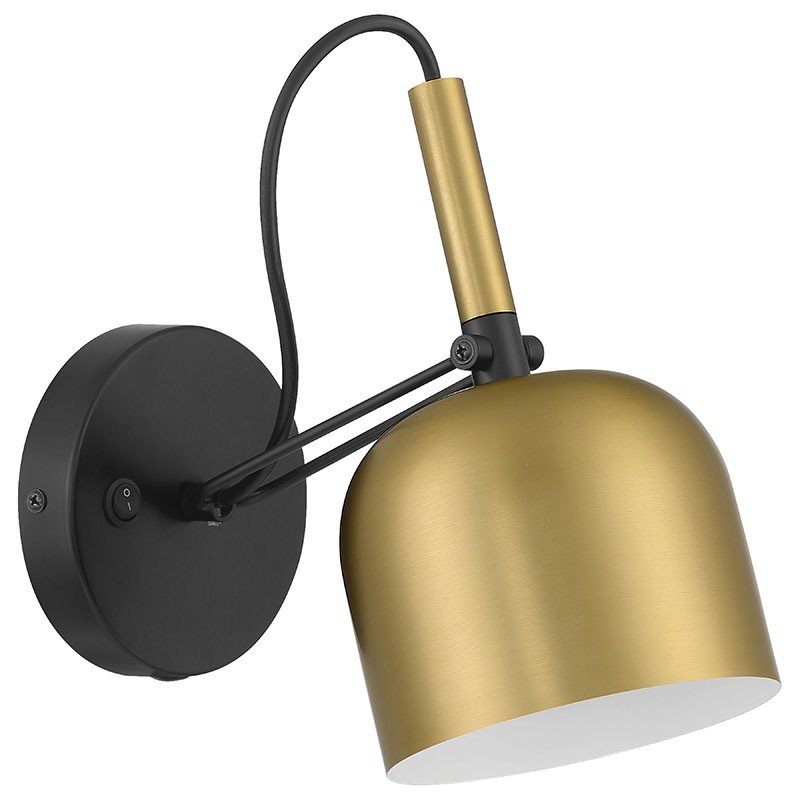 Porto LED Reading Light in Antique Brushed Brass W/black
