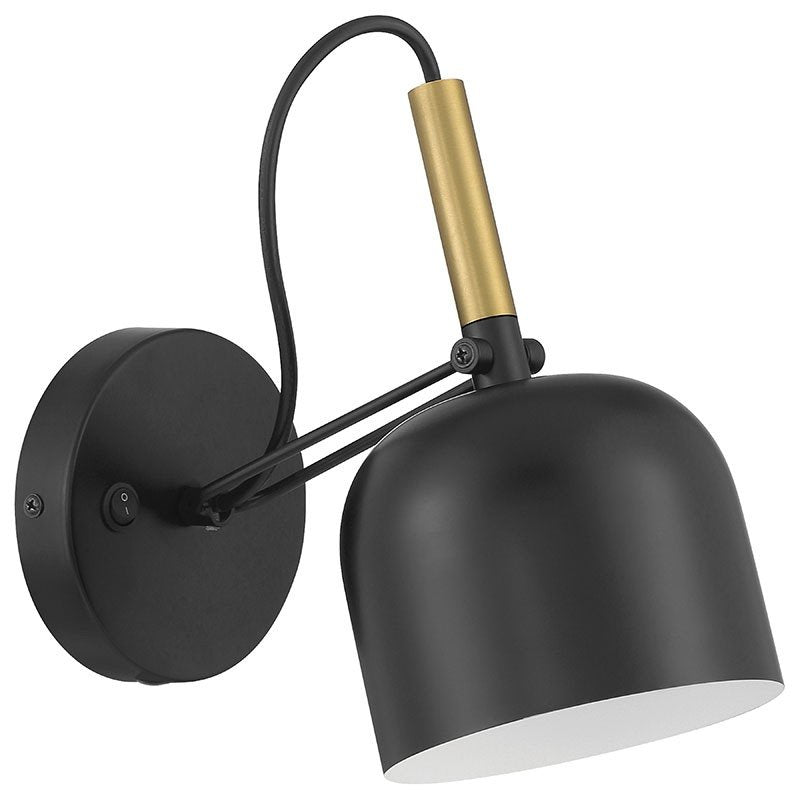 Porto LED Reading Light in Black W/antique Brushed Brass