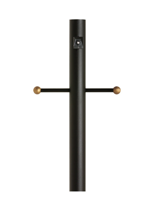 Outdoor Posts Post with Ladder Rest and Photo Cell in Black
