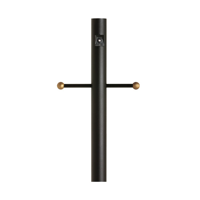 Outdoor Posts Post with Ladder Rest and Photo Cell in Black