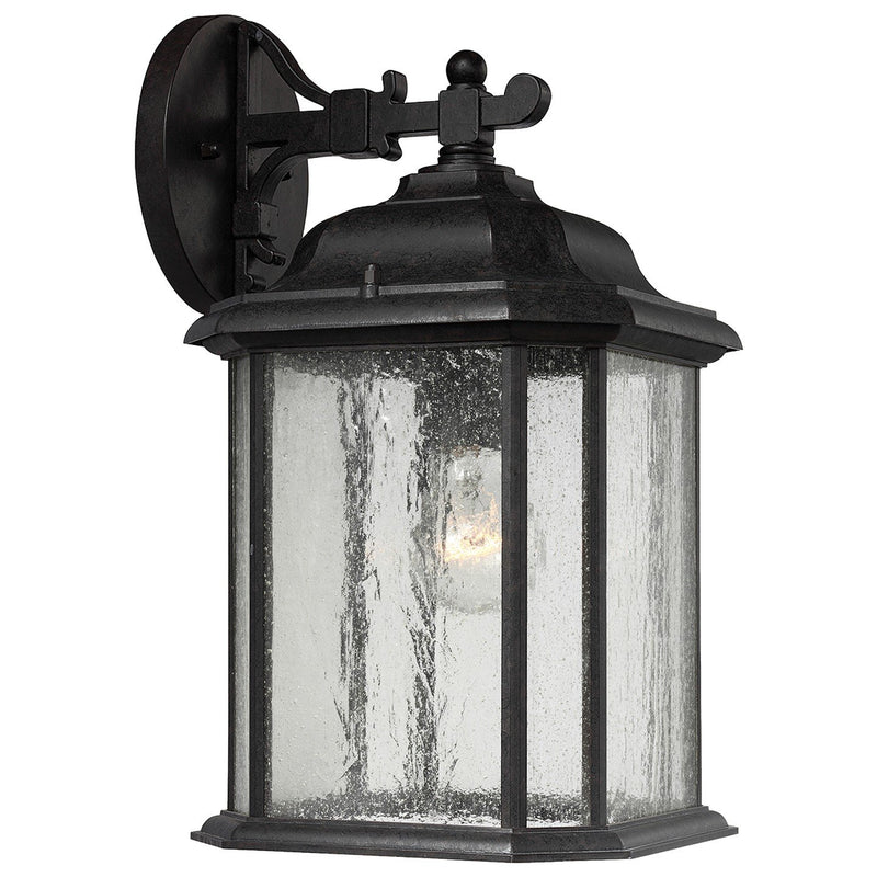 Kent Large Clear Glass Outdoor Wall Lantern in Oxford Bronze