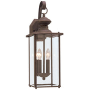 Jamestowne 2-Light Clear Beveled Outdoor Wall Lantern in Antique Bronze