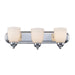 Clayton 3-Light Vanity Bar in Polished Chrome with White Frosted Glass