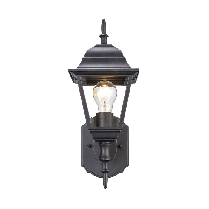Argyle 1-Light Wall Lantern in Rust with Clear Glass