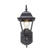 Argyle 1-Light Wall Lantern in Rust with Clear Glass
