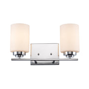 Mod Pod 2-Light 14.25" Frosted Glass Vanity Light in Polished Chrome