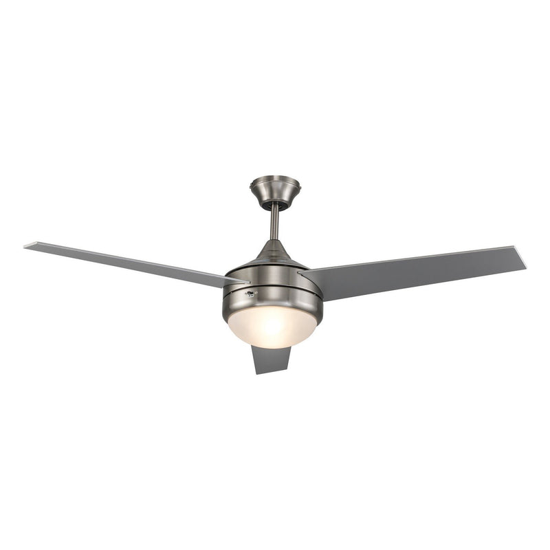 Frosted Light Kit 52" Ceiling Fan in Brushed Nickel