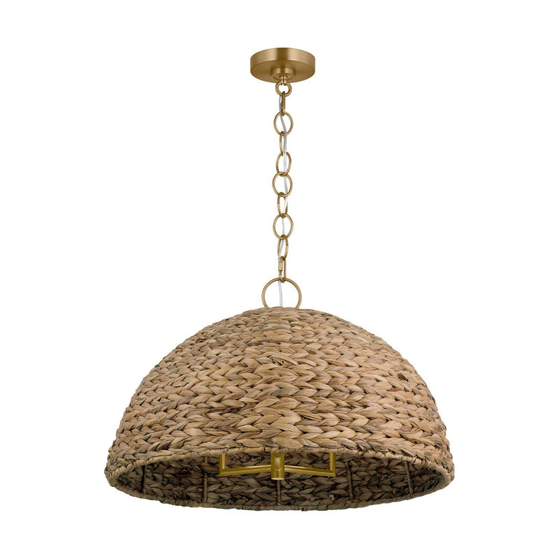 Cay 3-Light Large Pendant in Burnished Brass