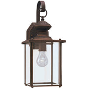 Jamestowne Large Clear Beveled Outdoor Wall Lantern in Antique Bronze