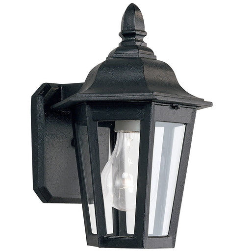 Brentwood 10.25" Clear Glass Outdoor Wall Lantern in Black