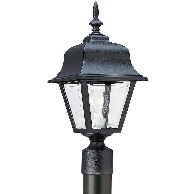Polycarbonate Outdoor 18" Beveled Outdoor Post Light in Black