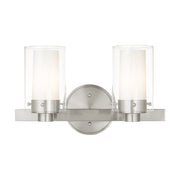 Manhattan 2-Light Bath Vanity Light in Brushed Nickel