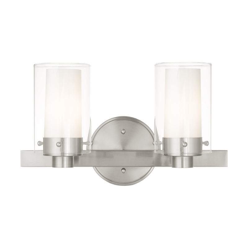 Manhattan 2-Light Bath Vanity Light in Brushed Nickel
