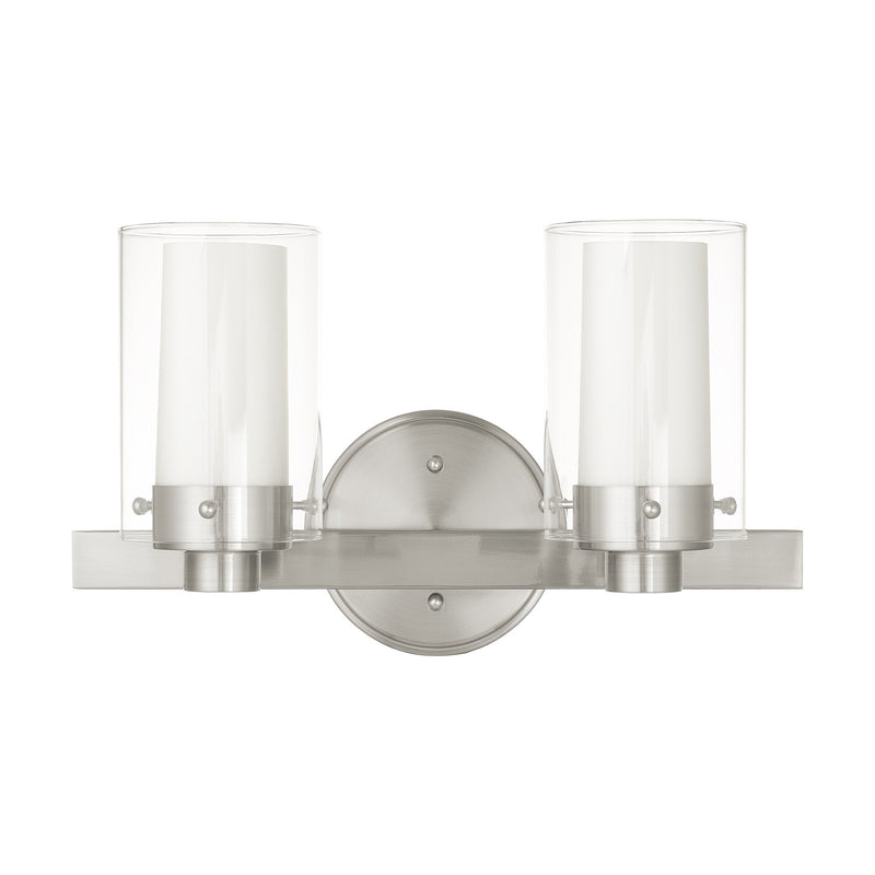 Manhattan 2-Light Bath Vanity Light in Brushed Nickel
