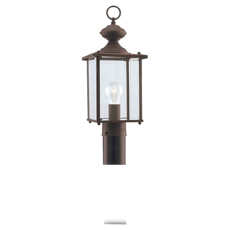 Jamestowne One Light Outdoor Post Lantern in Antique Bronze