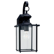 Jamestowne Large Clear Beveled Outdoor Wall Lantern in Black