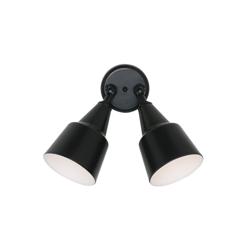 Flood Light 22" 2-Light Outdoor Wall Sconce in Black