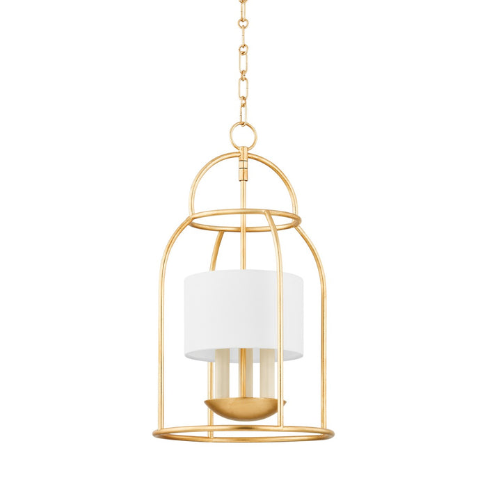 Delia Three Light Lantern in Vintage Gold Leaf