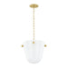 Rima One Light Pendant in Aged Brass