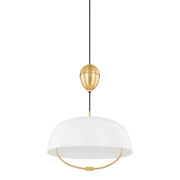 Liliana 1-Light Pendant in Aged Brass/Soft White - Lamps Expo