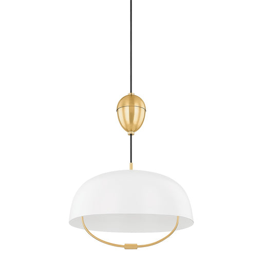 Liliana 1-Light Pendant in Aged Brass/Soft White - Lamps Expo